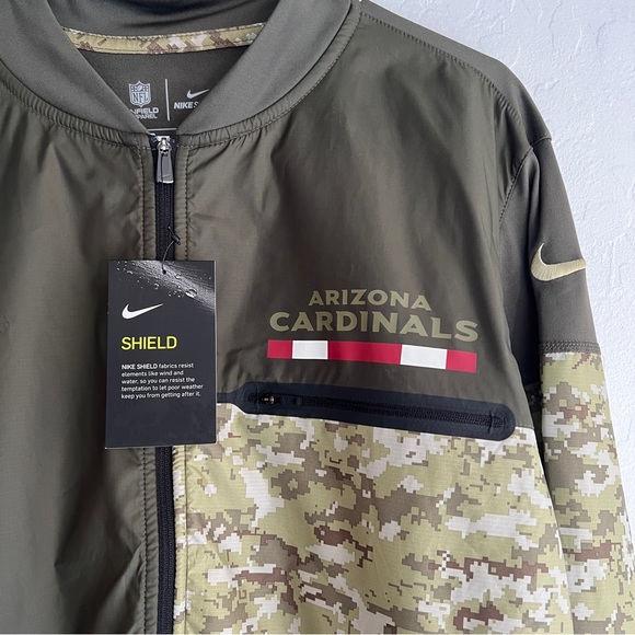 NIKE ARIZONA CARDINALS NFL SALUTE TO SERVICE SHIELD JACKET SIZE M Green Camo - Picture 3 of 8
